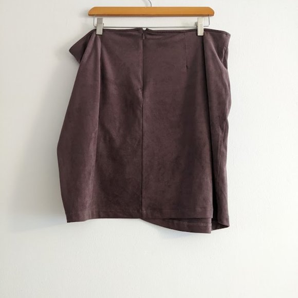 Forever 21+ Brown Wrap Tulip Mini Skirt Size 3X - Picture 4 of 7